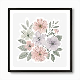 Flowers And Leaves 2 Art Print