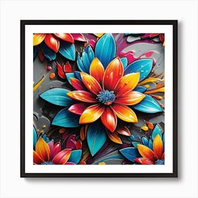 Colorful Flowers 26 Art Print