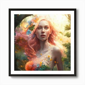 Girl In The Forest Art Print