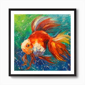 goldfish swimming Art Print