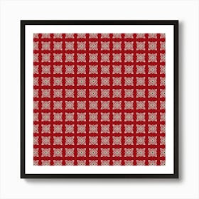 Snowflakes On A Red Background Art Print