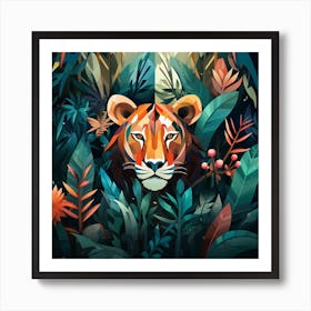 Tiger In The Jungle 4 Art Print