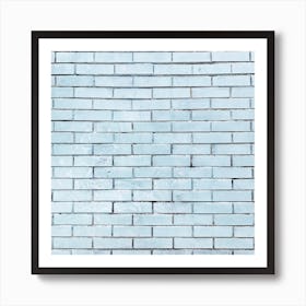 Blue Brick Wall Art Print