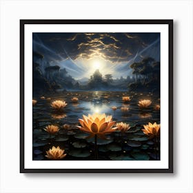 Lotus Lily Art Print