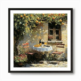 Table In The Garden Art Art Print