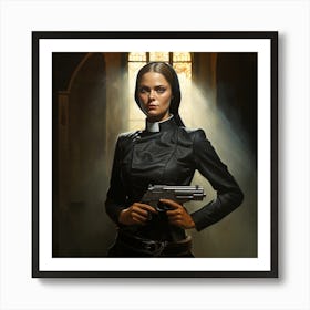 Nun with a gun 2 Art Print