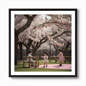 Cherry Blossoms In Tokyo Art Print