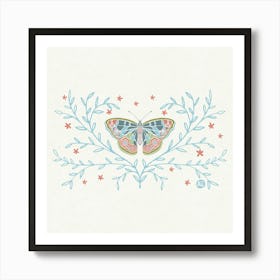 Graceful Flutter -Azure Grace- Art Print