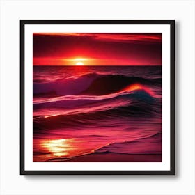 Sunset In The Ocean 5 Art Print