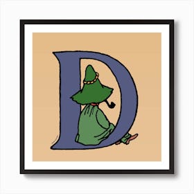 Moomin Collection Alphabet Letter D Art Print