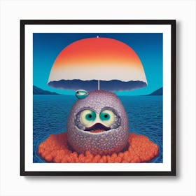 Monster On The Beach Art Print