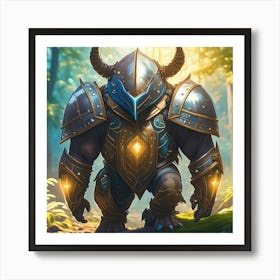 Magical animal beast wearing with armor Art Print