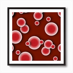 Papercut Red Circles Square Art Print