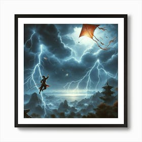 Lightning Kite Art Print