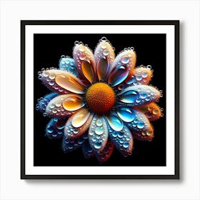 Water Drop Flower - Trending Floral Wall Art for Home Decor Art Print