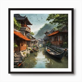 Chinese Village 1 Art Print