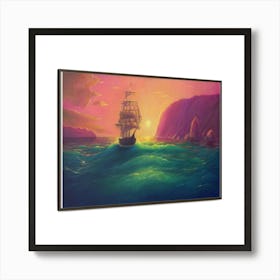 breaking The Waves Wall Art Theme Oil On Canvas artistic style - Seascape, Oceanic, Cinematic colors true depth Art Print