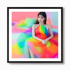 Rainbow Dress Art Print