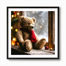 Christmas Teddy Bear 3 Art Print