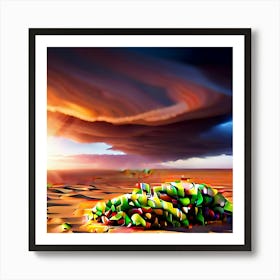 Broken tacos in the desert  Art Print