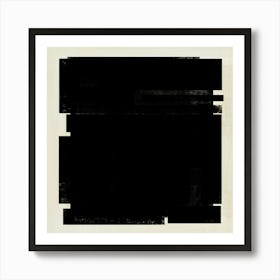 Black Abstract No. 1 - Abstract Black on Beige , Neutral, Minimalist, Monochromatic, Square, Contemporary Wall Art Art Print