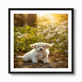 Puppy In The Woods 1 Art Print