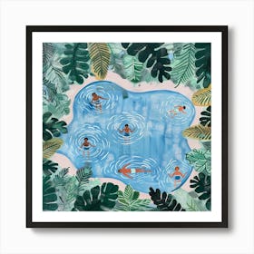 Swimming In The Pool Art Print