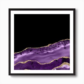 Purple & Gold Agate Texture 16 Art Print