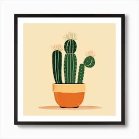 Rizwanakhan Simple Abstract Cactus Non Uniform Shapes Petrol 15 Art Print