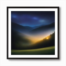 Landscape At Night Art Print