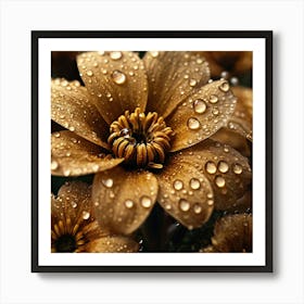 A Flower With Water Droplets On It Art Print