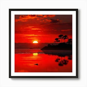 Sunset Over Water Art Print