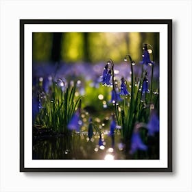 Woodland Bluebells in Dazzling Springtime Sunshine Art Print