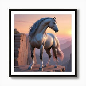 Horse In The Mountains Art Print