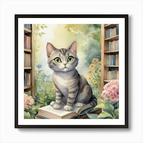 Cat In The Garden Of Wisdom Art Print