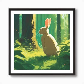 Rabbit In The Forest 40 Art Print