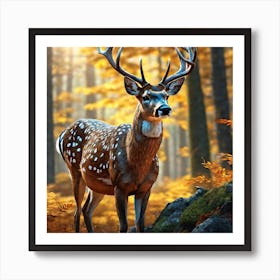 Deer In The Forest 139 Art Print