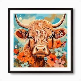 Highland Cow Painting Art Print