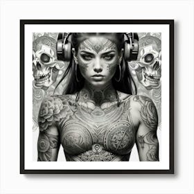 Tattooed Woman Art Print