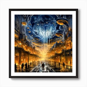 Night in the city 1 Art Print