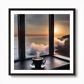 Coffee On A Window Sill Art Print