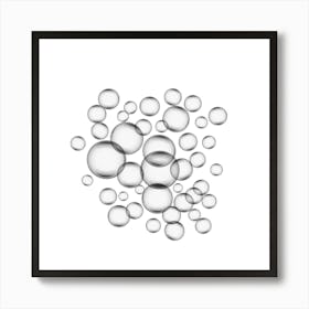 Bubbles On A White Background Art Print