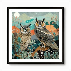 Bird In Nature Great Horned Owl 2 Art Print