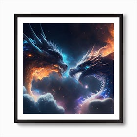 Dragons In The Sky 1 Art Print