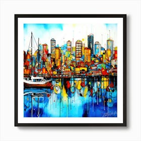Harbour Real Estate - Vancouver Skyline Art Print