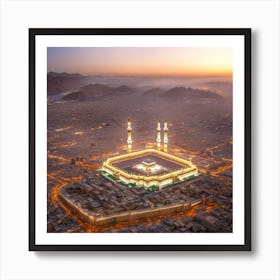 Mecca from sky Art Print