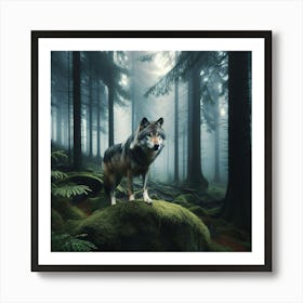 Wolf In The Forest Art Print