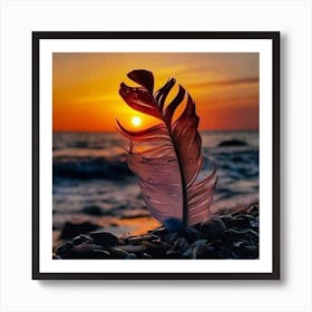 Sunset Feather 1 Art Print