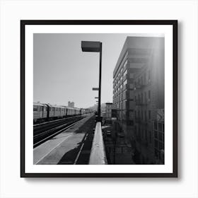 Black And White Train Art Print