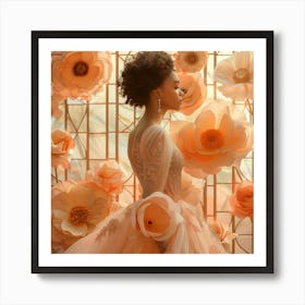 Portrait Of A Woman In A Dress Art Print